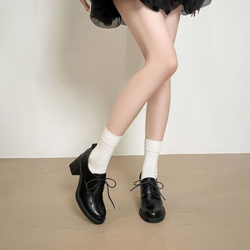 Vintage Fashion Dresses - Women Square Toe Lace Up Oxford