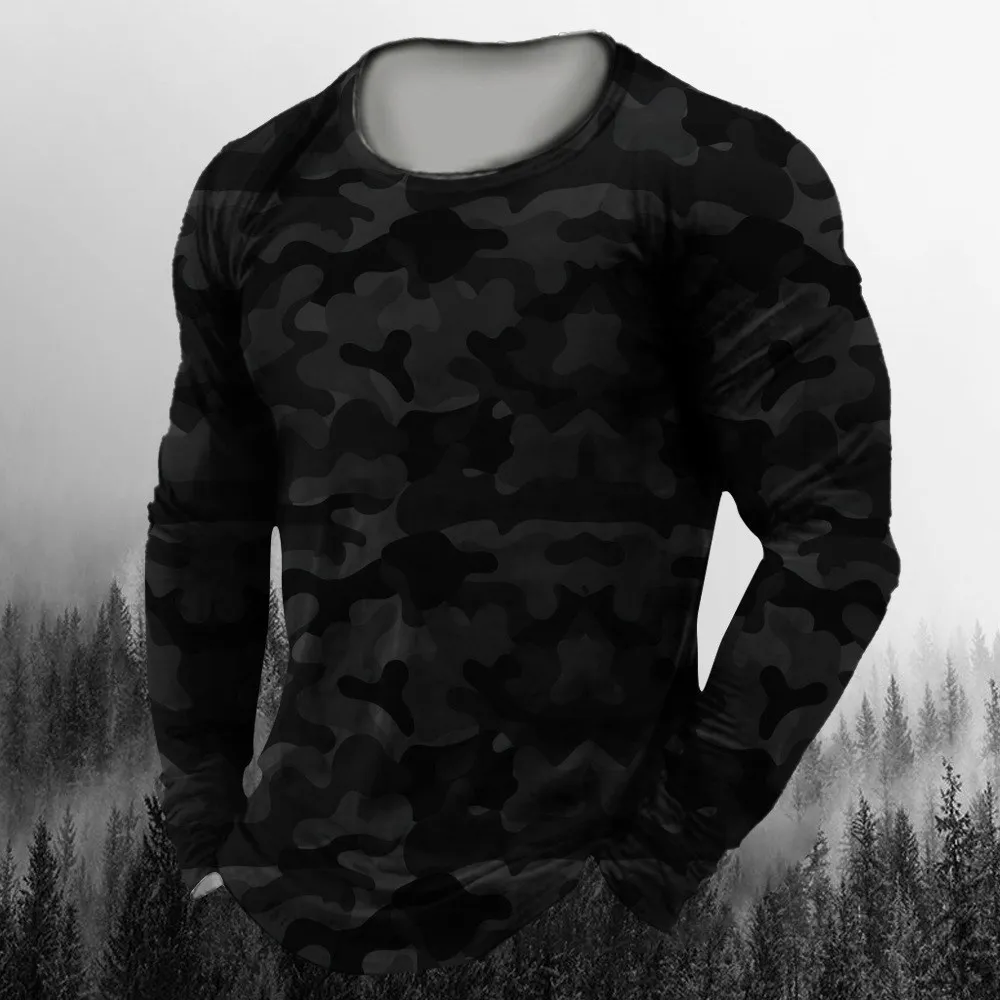 3D Printed Camouflage Long Sle - đánh giá và giá Vintage Fashion Jersey