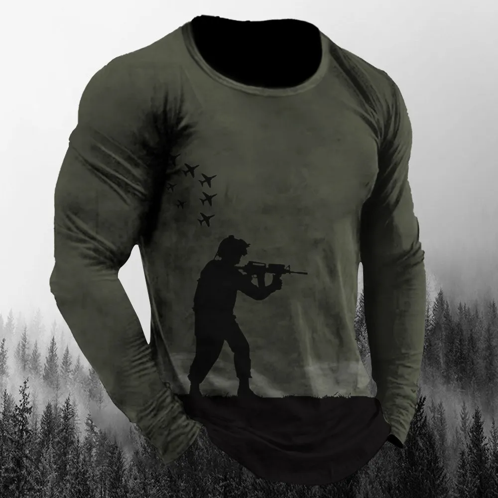 3D Printed Camouflage Long Sle - đánh giá và giá Vintage Fashion Jersey