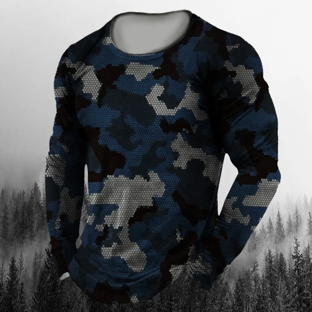 3D Printed Camouflage Long Sle - đánh giá và giá Vintage Fashion Jersey