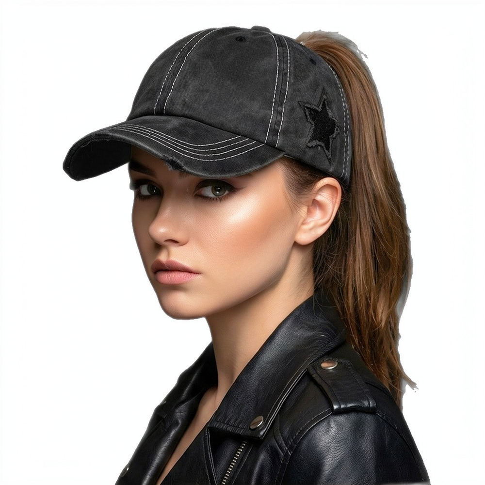 Distressed Cotton Ponytail Bas - đánh giá và giá Vintage Outdoor Fashion